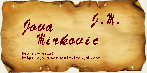 Jova Mirković vizit kartica